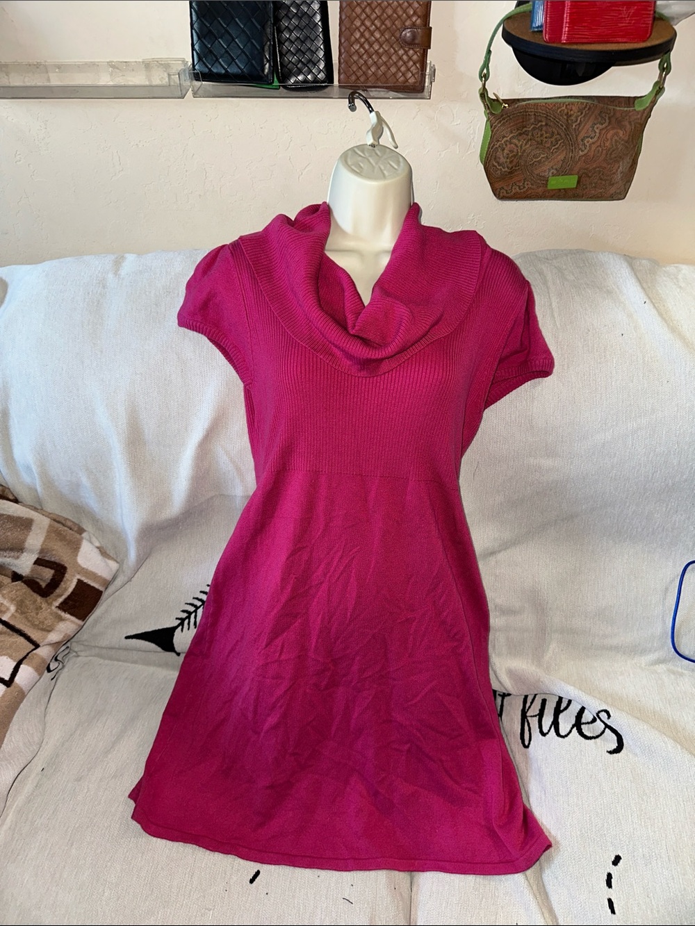 Piper & Blue XL pink cowl neck sweater dress New